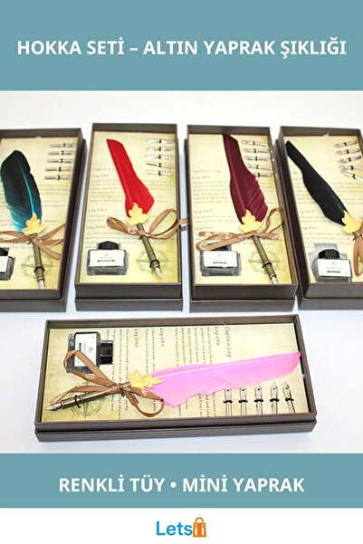 Letsii مجموعة كتابات مطرزة بأوراق صغيرة ملونة باللون الذهبي