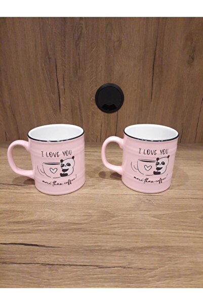 Keramika Barrel Model 2-Piece Mug Set 10 cm Animal Patterned with Mottol