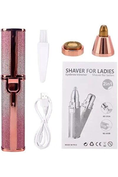 Generic UEMPIRE 2-in-1 Facial Hair Remover and Eyebrow Trimmer for Women with LED Light (Pink)