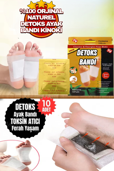 ESENLİWE 10 Adet Zencefilli %100 Detoks Ayak Bandı , Foot Patch Toksin Atıcı ...