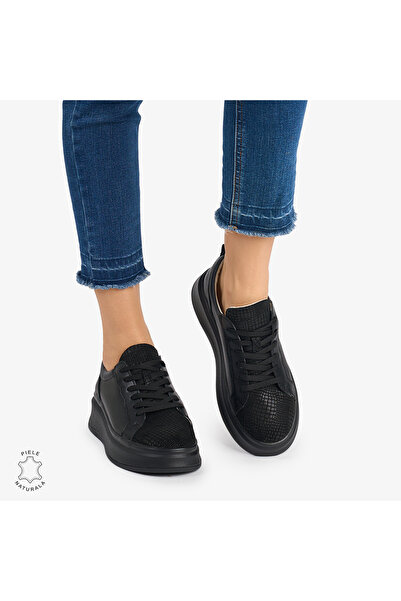 ANGEL BLUE WOMEN'S Casual Shoes made of Natural LEATHER CRL0947 COLOR: BLACK