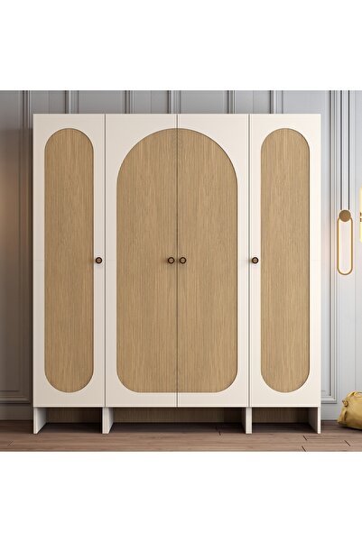 Variant Mobilya Münih 4 Kapılı Gardrop (414) - Gölge Çizgili Meşe