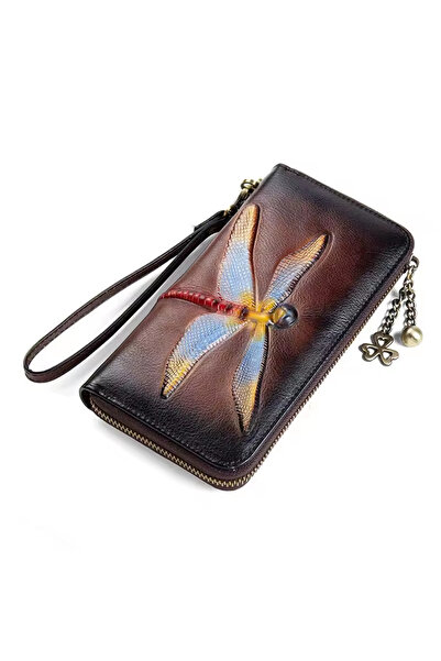 Mychicbeautybag Rainbow Wings leather wallet Portofel din piele naturala