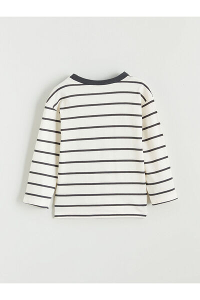 LC Waikiki Ecru Striped Baby Boy T-Shirt and Pants 2-Piece Set