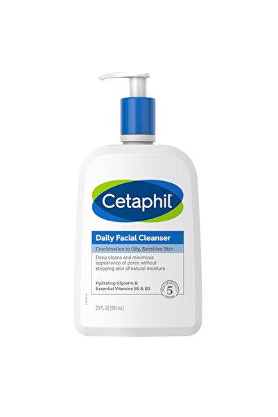 Cetaphil Face Wash, Daily Facial Cleanser for Sensitive, Combination to Oily, Gentle Foaming, Soap 591ml