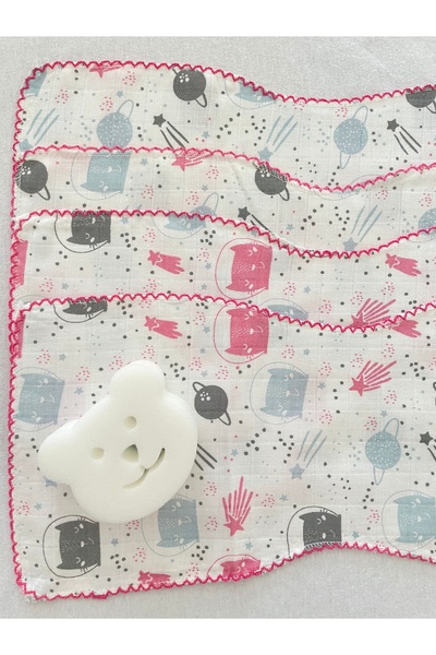 MASALBABY 4 قطع من قماش الموسلين الملون العضوي المصنوع من القطن بنسبة 100%، غطاء للكتف للأطفال / مناديل للفم / إسفنجة استحمام هدية