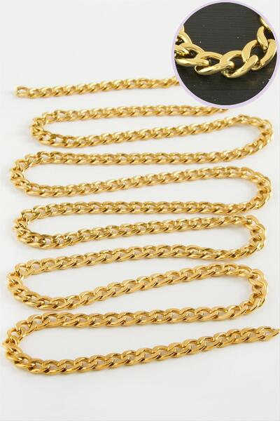 ZERO LAND Nrtmsa 5 mm Flat Yellow Color Steel Chain (131826) 1 Meter-Yellow