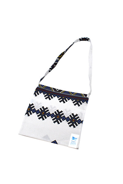 BalticBebe Christmas bag, ®, Cotton, White/Blue Star 22x22 cm