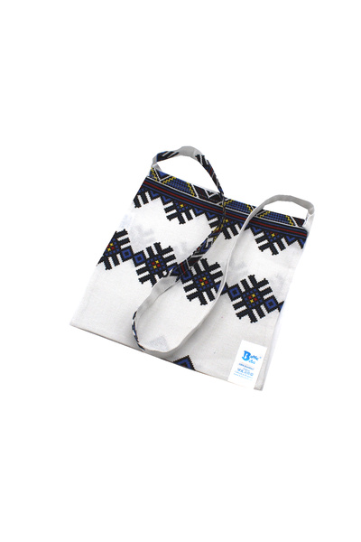 BalticBebe Christmas bag, ®, Cotton, White/Blue Star 22x22 cm