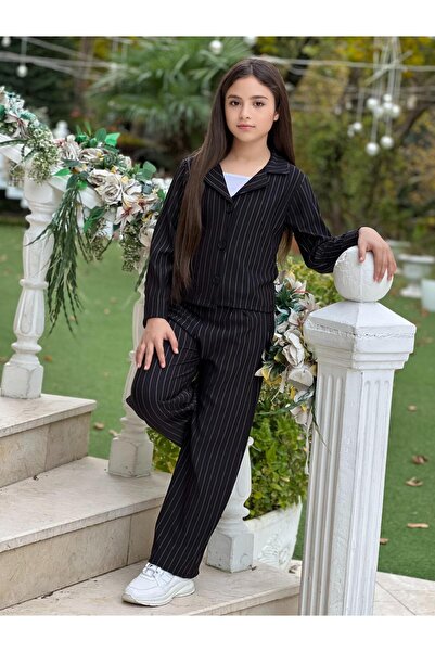 Pegai Tekstil Kız Çocuk Çizgili Takım