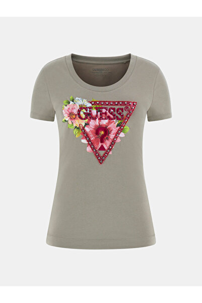 Guess Ss Cn Triangle Women's Slim Fit T-Shirt