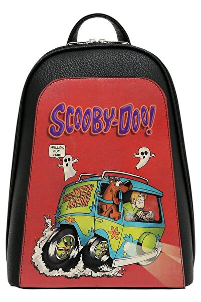Dogo Women's vegan leather black backpack - warner bros scooby doo ghost chase design
