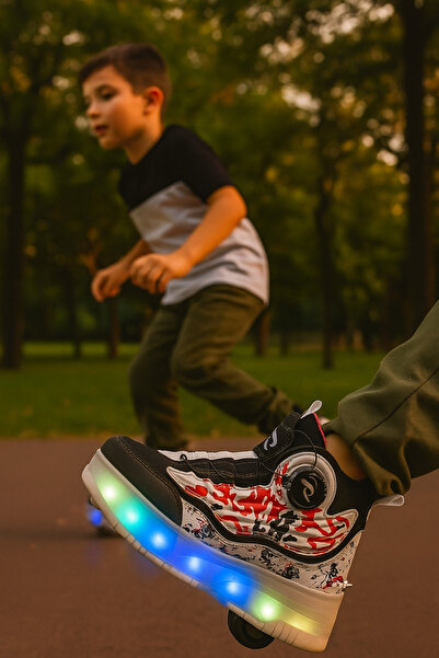 LE STYLE DE MARIE Çocuk Patenli Işıklı Ayakkabı - Yeni - Tekerlekli Boğazlı S...