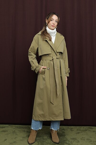 Soul Γυναικείο Τρέντς με Λεπτομέρεια με Κουμπιά - 32390TRC - ΧΑΚΙ