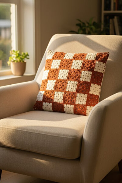 homytextiles غطاء وسادة مربع الشكل بنمط بوهيمي حديث، مصنوع من الكروشيه والحياكة