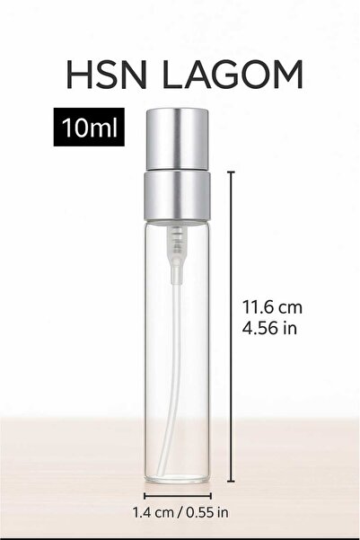 HSN LAGOM Boş kalem parfüm şişesi 10 ml cam gümüş silver hsn lagom( 1 ADET)