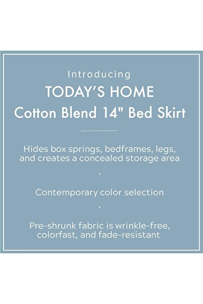 Generic Classic Ruffled Bed Skirt, Cotton Blend, 35.5 cm Drop, Twin XL, White - Todays Home