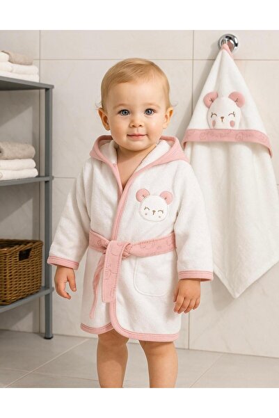 BYS BABY FASHION طقم روب استحمام للفتيات مصنوع من القطن بنسبة 100% مناسب للاس...