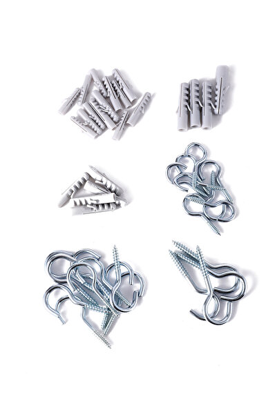 Lawazim طقم مسامير تثبيت وربطات خطافية، ٤٤ قطعة - خطافات معدنية ومقابس حائط للمنزل والحديقة