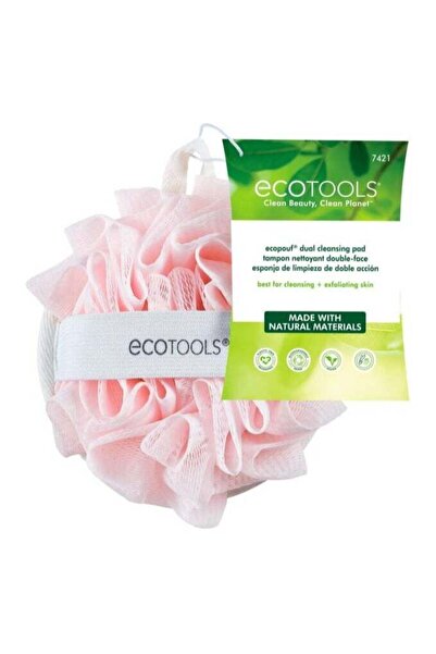 Ecotools وسادة التنظيف المزدوجة EcoPouf باللون الوردي