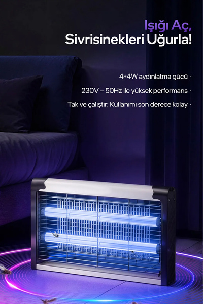Light Nova Elektirikli Sinek Kovucu 8W / Sinek Öldürücü ve Kovucu / UV Mor Iş...