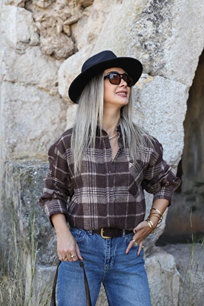 bytugcekaya Kahve Ekose Gömlek