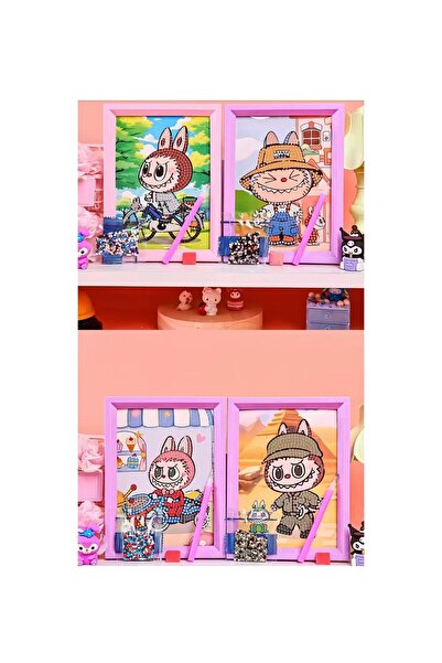 HEDİYEBİZİZ LABUBU Elmas Boncuk Yapıştırma Taşlı Mozaik Elmas Puzzle