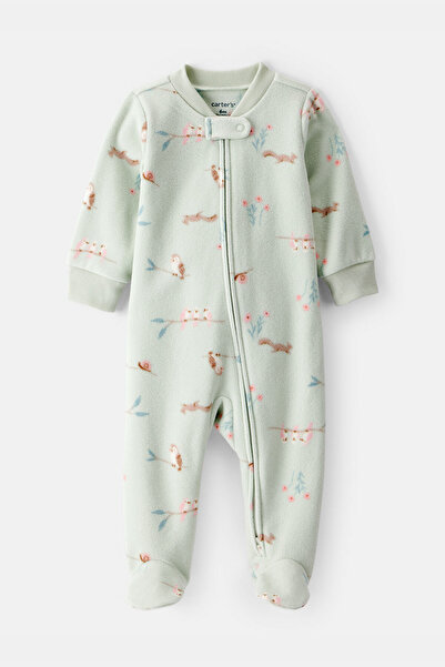 Carter's Baby Girl Green Fleece Jumpsuit