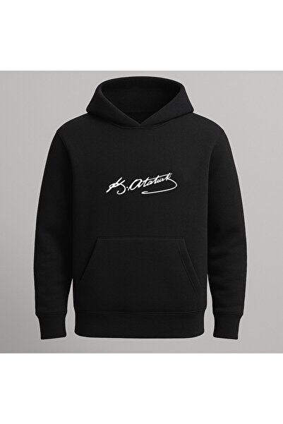 Atatürk İmzalı Kapüşonlu Sweatshirt