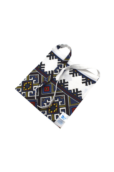 BalticBebe Christmas bag, ®, Cotton, White/Blue 22x22 cm