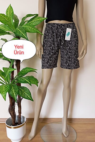 VİP BERA TEKSTİL Kadın Yumuşacık Baskılı Rahat Kalıp Penye Şort