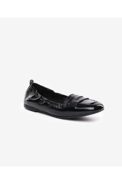 Greyder Women's Black Genuine Leather Ballerinas 5K2Ca34364