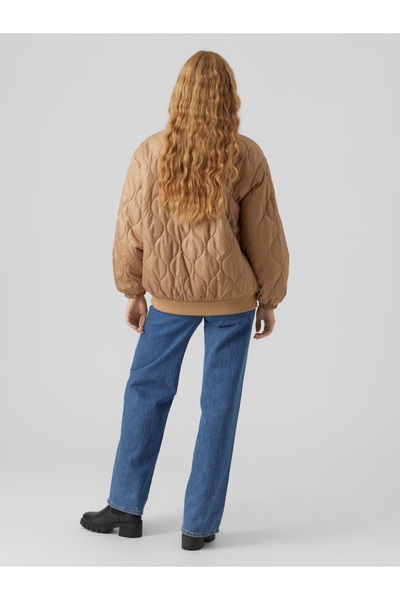 Vero Moda Women Quilted Light Brown Jacket – Transitional Season Style