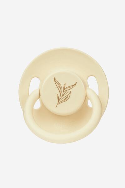 Wee Baby Pure Round Tip Rubber Pacifier No:1 0-6 Months Cream