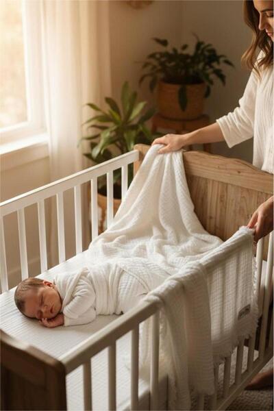 Limon's Baby Ecru 100% Cotton 4 Layer Muslin Baby/Child Blanket 110X110