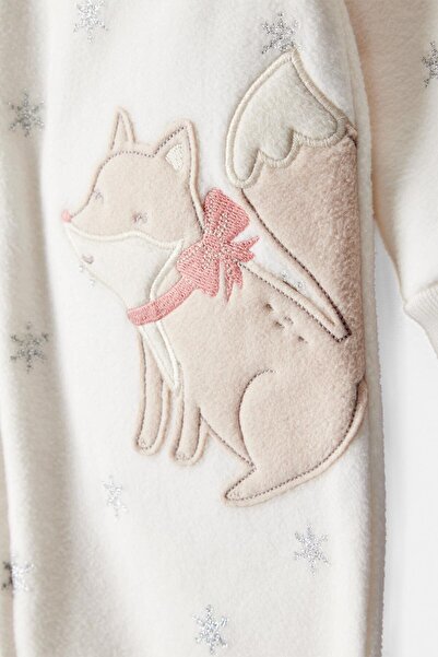 Carter's Baby Girl Ecru Fleece Jumpsuit