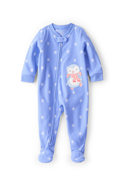 Carter's Baby Girl Blue Fleece Jumpsuit