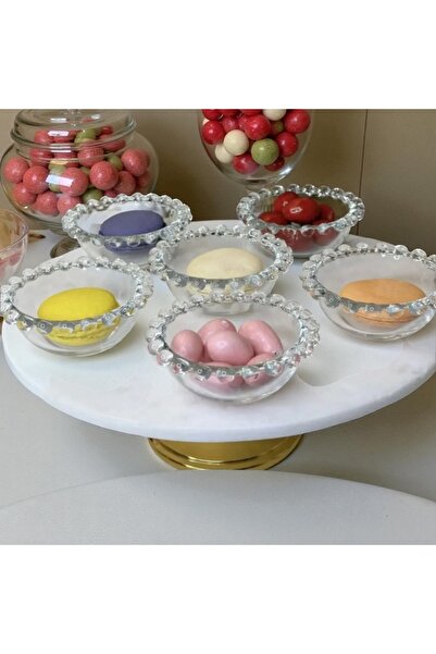 Rayan 6 Adet Cam Boncuklu Çerezlik,Reçellik,Lokumluk