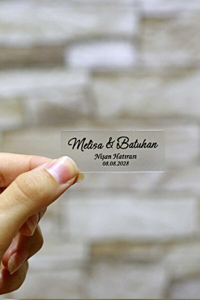 Vice Kişiye Özel Şeffaf Etiket / Kına - Nikah Etiketi / 112 Adet Nişan Etiket (2 X 5 CM)