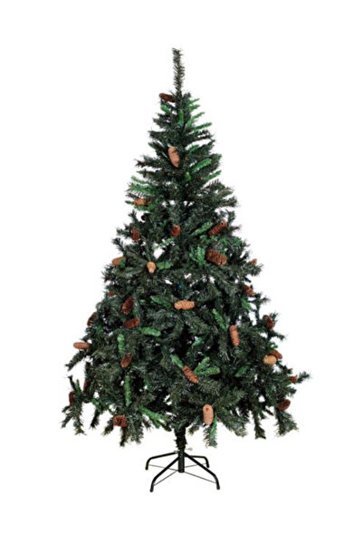 OEM Πολυτελές χριστουγεννιάτικο δέντρο 2,1 m, με φυσικά κουκουνάρια και πυκνά...