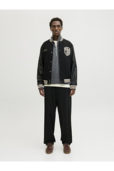 Jack & Jones Men's Gray Jornorrebro Knit Half Zip Sweater & Cardigan 12282749-Darkgrey