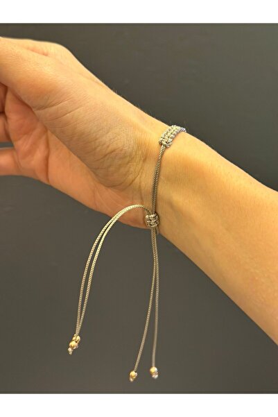 Gönülden Tasarım Zircon Stone Embellished Turtle Macrame Cord Bracelet