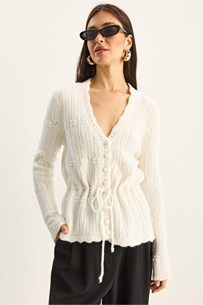 Bianco Lucci Women's Waist-Tied V-Neck Knit Cardigan TH251063 60283800