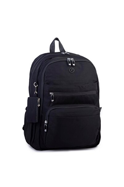 Nas Bag Unisex Large Size Multi-Compartment Lightweight Backpack Black Size45...