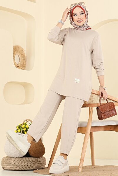 ModaMerve Arma Detaylı Modal Takım 2732AYD574-MS Taş