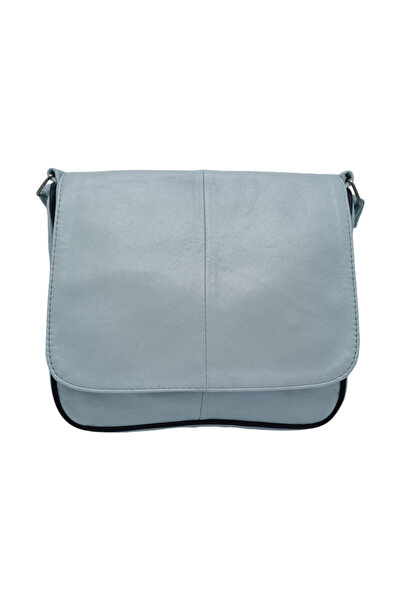 EVoStyle Geantă de damă din piele naturală – Acvamarin – 27,5 x 7,5 x 22 cm – Lucia R45-C20