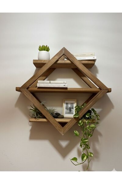 selinaksesuar 3 Katlı Ahşap Dekoratif Raf