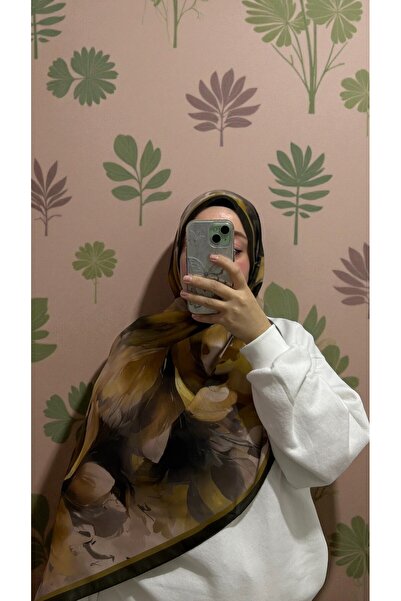 Lavena scarfs Aura Series Floral Pattern Cotton Digital Soft Shawl - Yellow