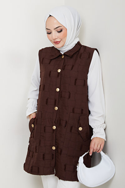 Pamuk Butik Women's Fringed Wear and Go Quilted Vest