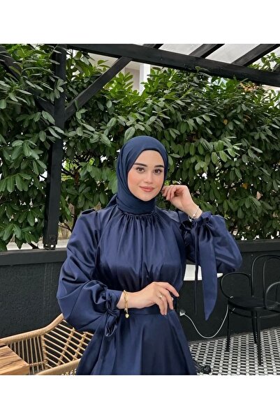 Degs Scarf Lacivert Janjan Şifon Şal - Şık ve Zarif Tasarım